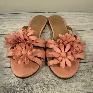 Floral Barbiecore/ Barbie  Pink Women's slide Sandals/size 6